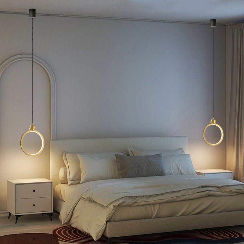 Modern Minimalist Pendant Lights: 3-Step Dimming LED with Aluminum and Leather