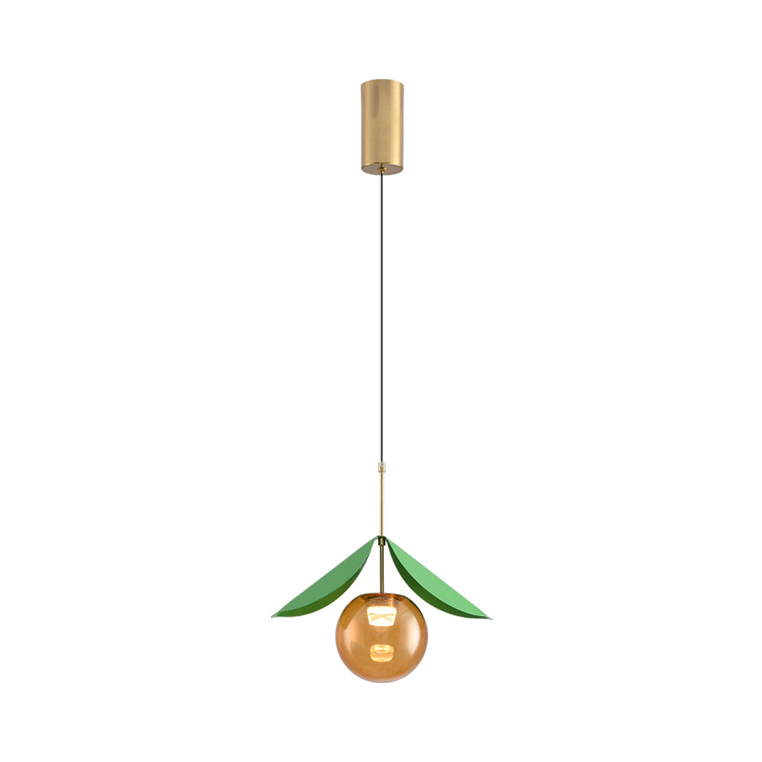 Cherry Glass Globe Mini Pendant — Electroplated Metal, LED, 6W / 12W, Three-Color Dimming