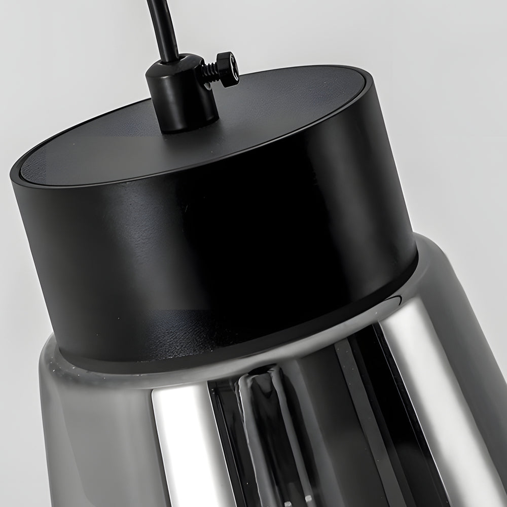 Minimalist Smoke Gray Glass Pendant — Aluminum, COB 10W, 3000K / 4000K, 4.9" Diameter