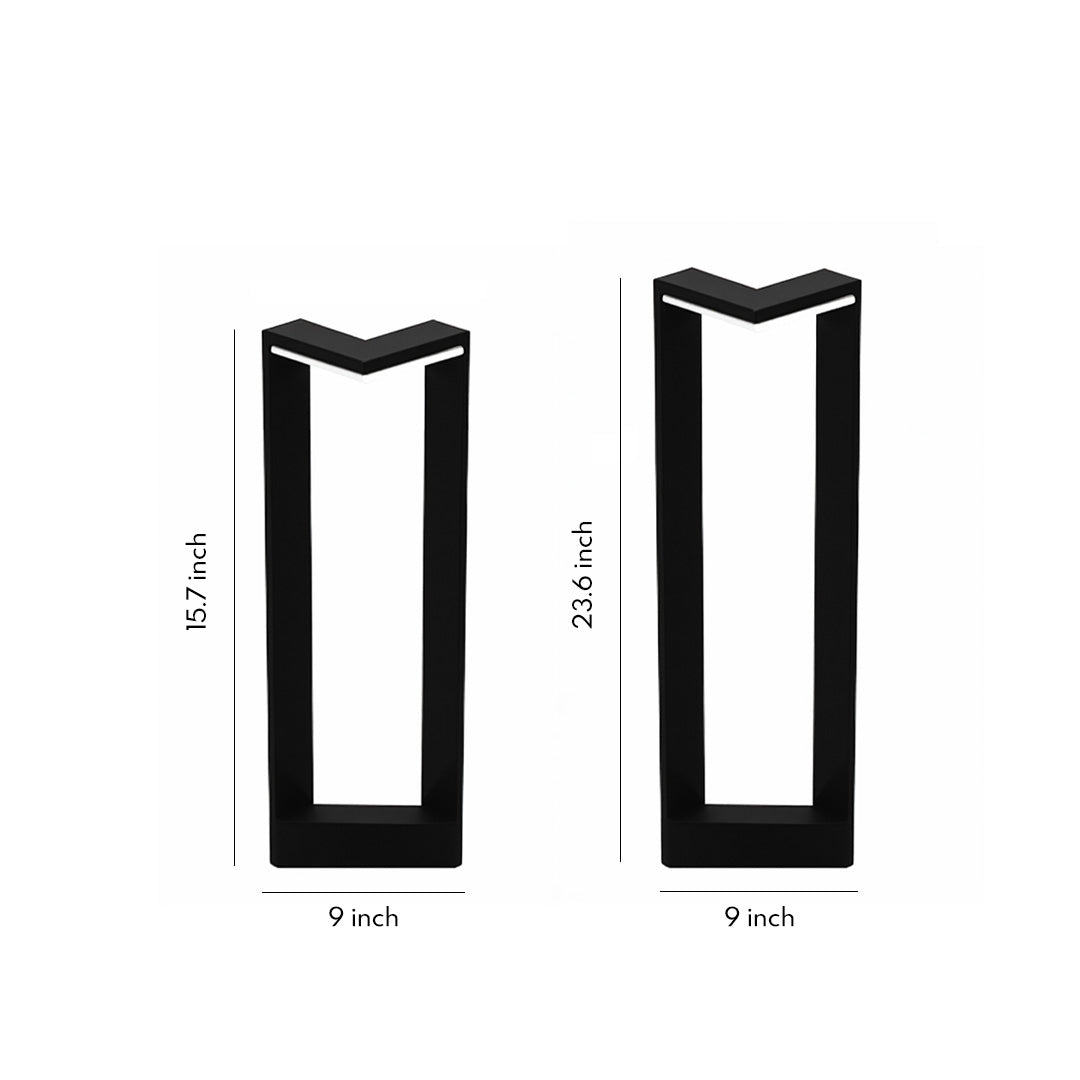 Square Outdoor Bollard Light — Stainless Steel, Black, LED, IP65, 6W / 10W, Warm White 3000K