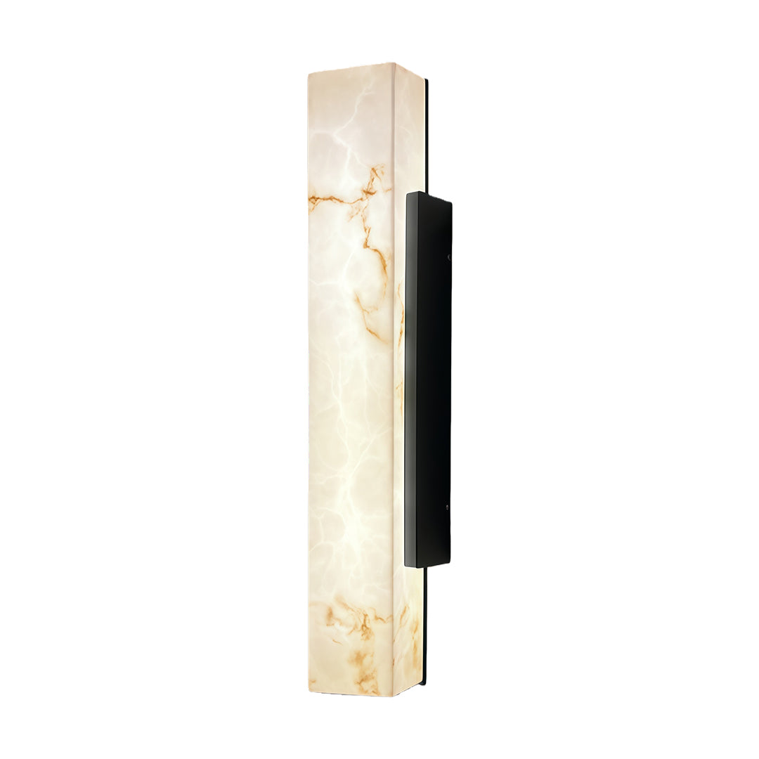 Square Cloud Stone Linear Outdoor Wall Sconce — White Stainless Steel, Integrated LED, 50cm / 60cm / 80cm