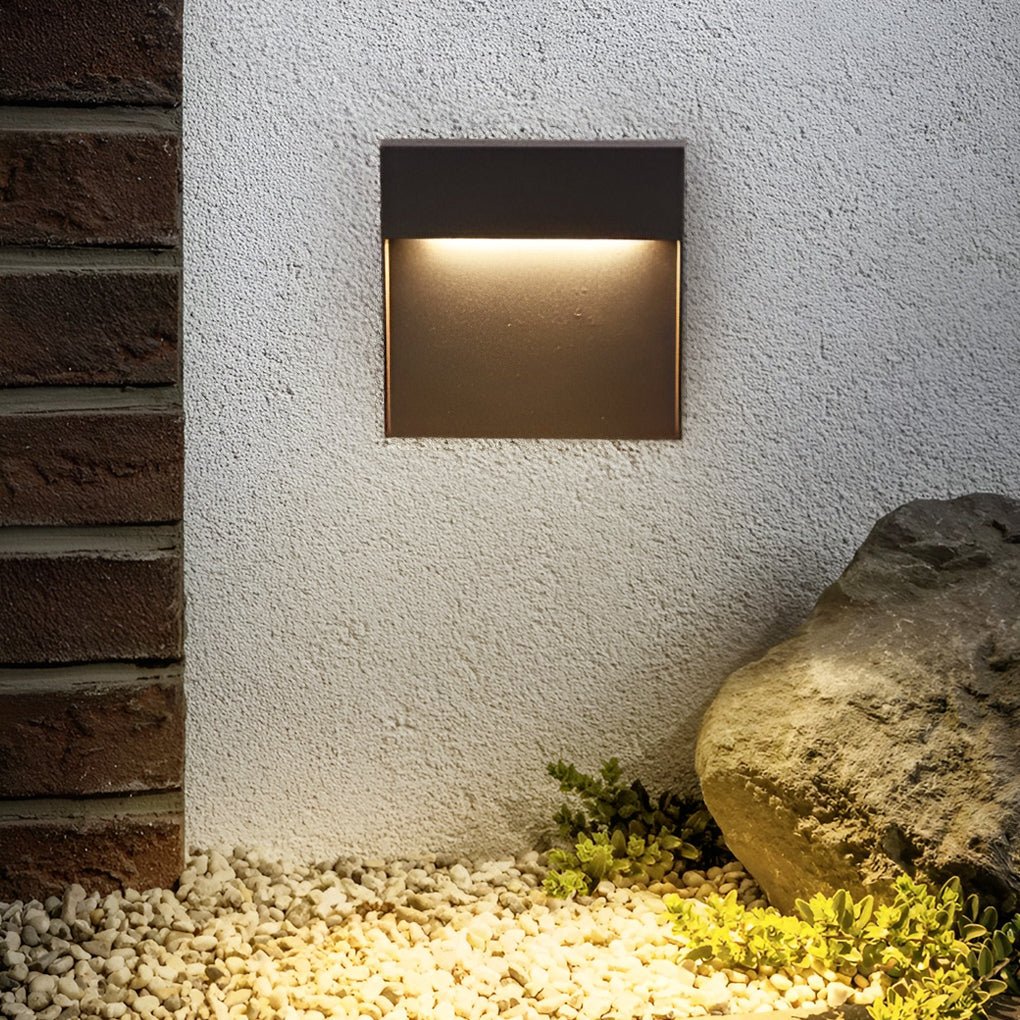 minimalist square waterproof outdoor stair lights step lights and wall sconces for stairways