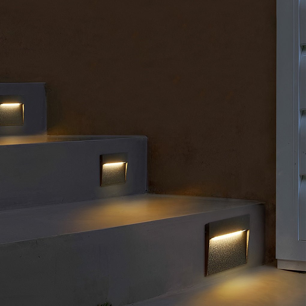 minimalist square waterproof outdoor stair lights step lights and wall sconces for stairways