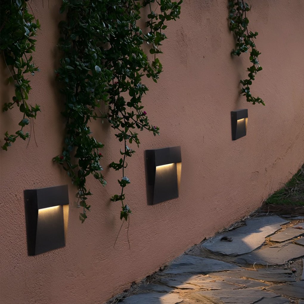 minimalist square waterproof outdoor stair lights step lights and wall sconces for stairways