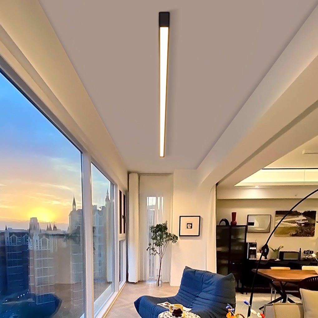 Minimalist Linear LED Wall Sconce — Aluminum & Acrylic, Stepless Dimming, 3-Step Color Temp (3000K/4500K/6000K), Remote Control