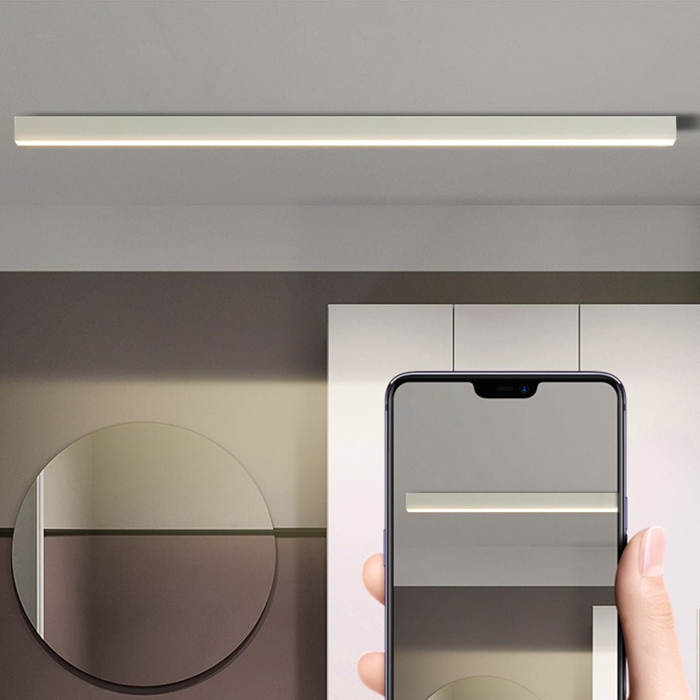 Minimalist Linear LED Wall Sconce — Aluminum & Acrylic, Stepless Dimming, 3-Step Color Temp (3000K/4500K/6000K), Remote Control