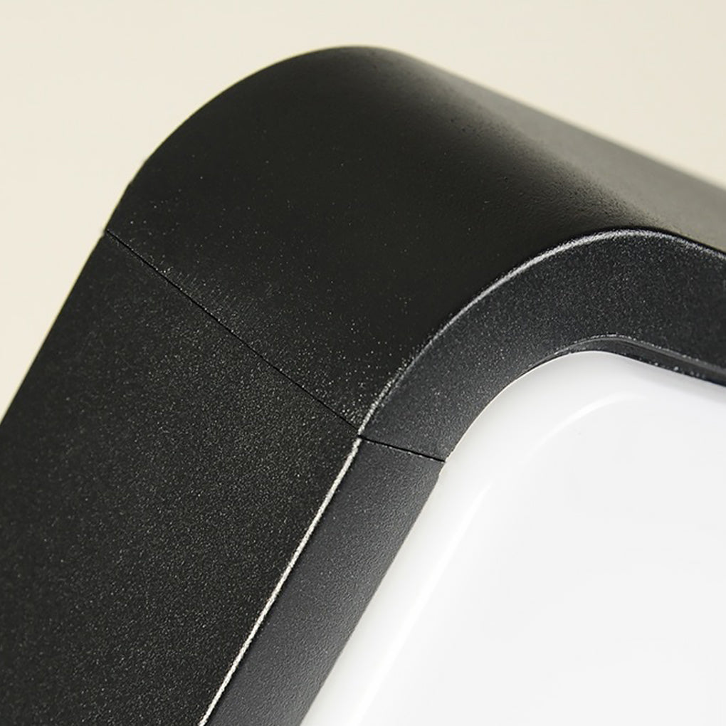 Square Panel Bollard Path Light — Die-Cast Aluminum Matte Black, Dual Front & Back COB LED, 20W, IP55, 24"