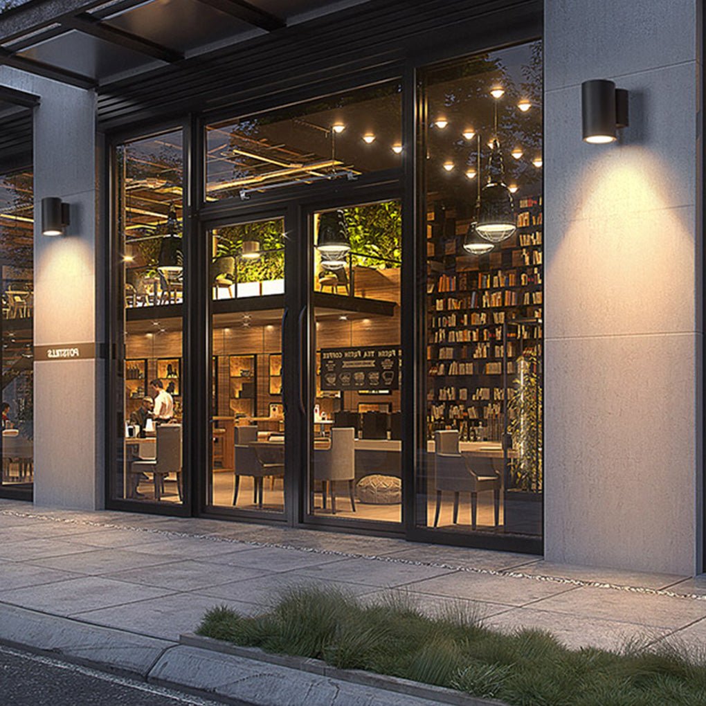 Modern Waterproof LED Outdoor Wall Lights with Round Up and Down Lighting