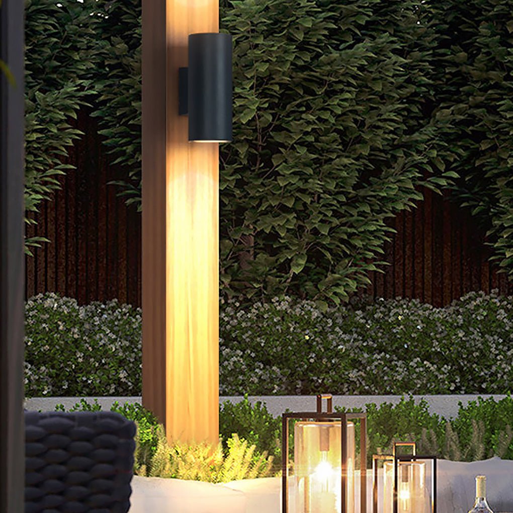Round Up/Down Outdoor Wall Sconce — Aluminum & Glass, LED 3000K, IP65 Weatherproof, 1-Light or 2-Light