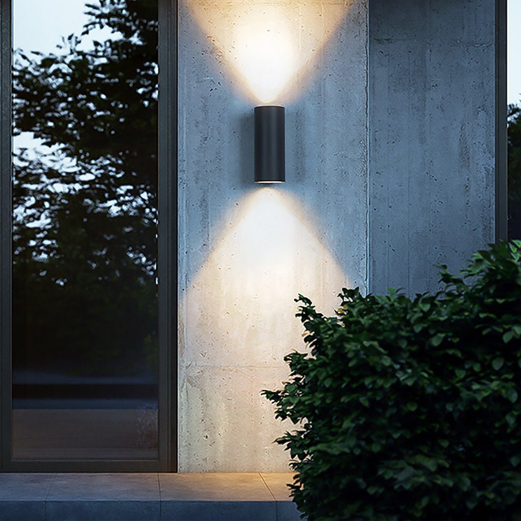Round Up/Down Outdoor Wall Sconce — Aluminum & Glass, LED 3000K, IP65 Weatherproof, 1-Light or 2-Light