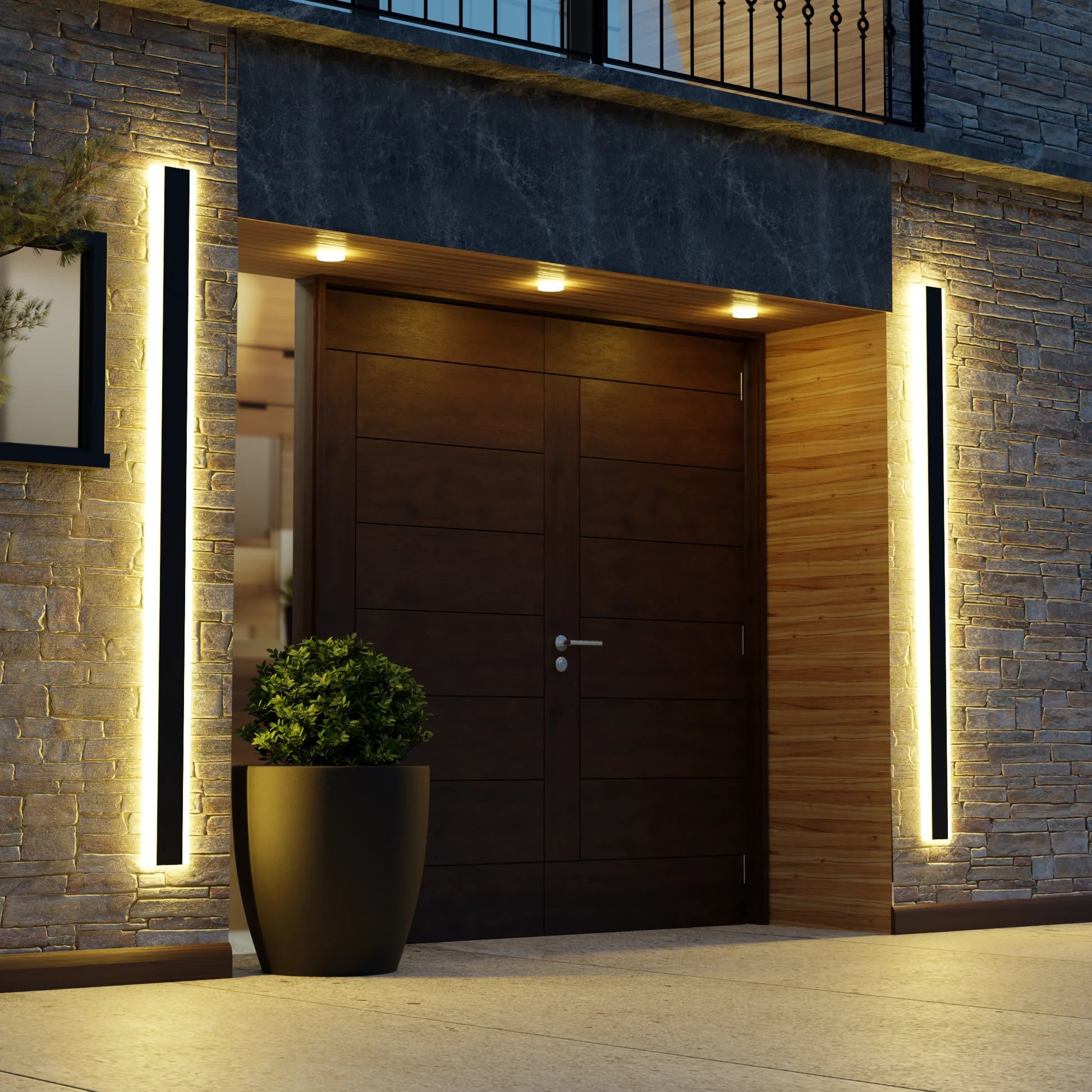 minimalist waterproof linear led outdoor wall light ideal for porch mounting