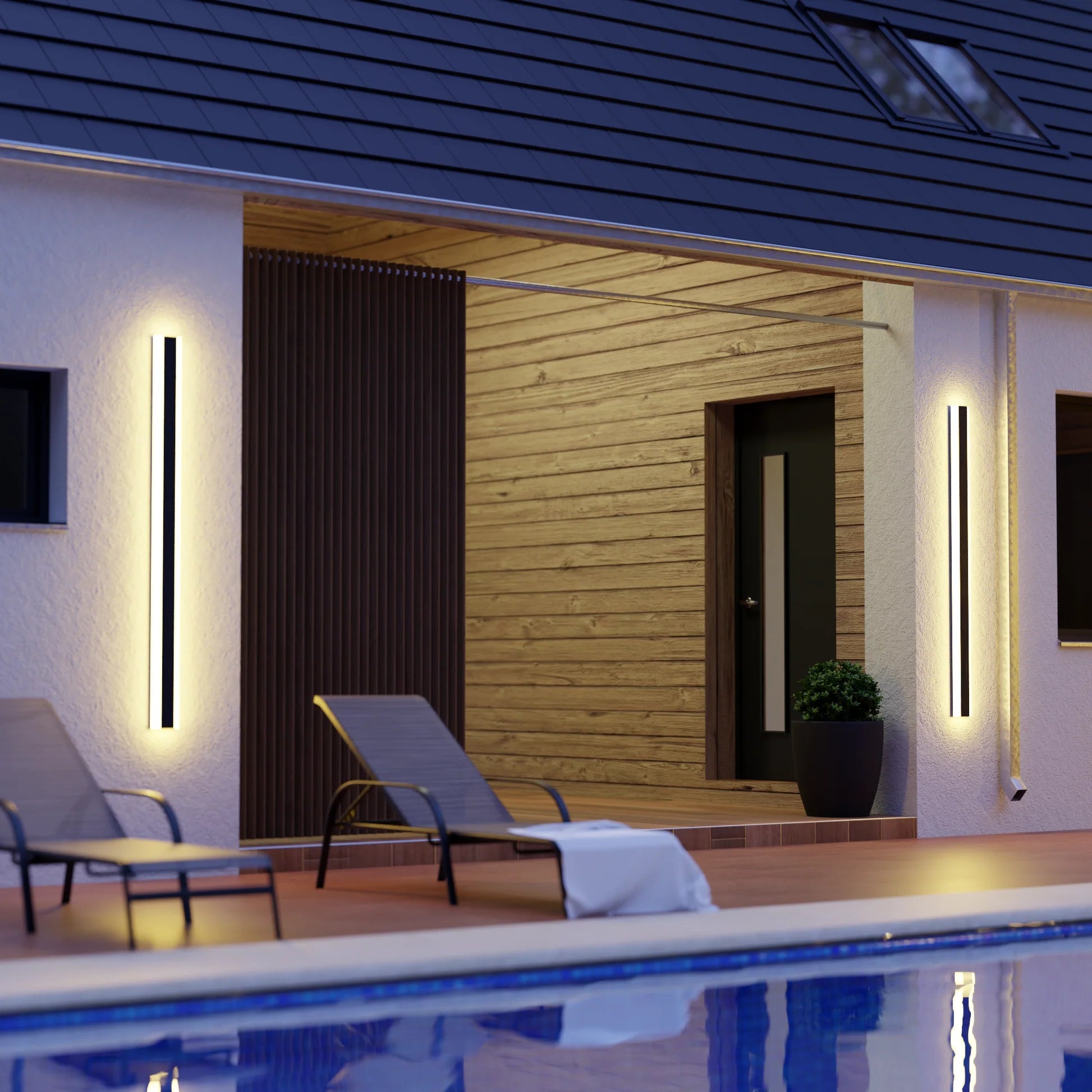 minimalist waterproof linear led outdoor wall light ideal for porch mounting