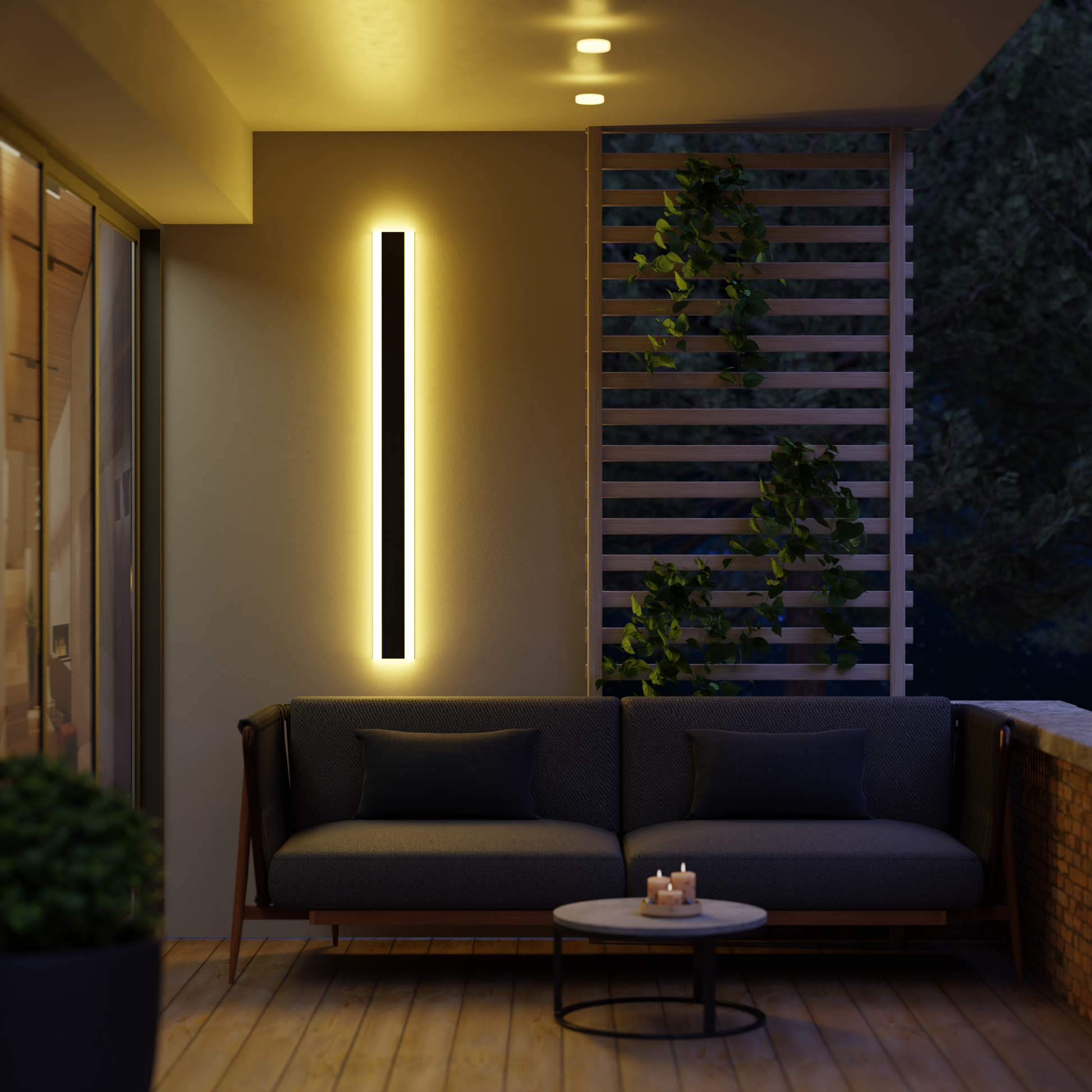 minimalist waterproof linear led outdoor wall light ideal for porch mounting