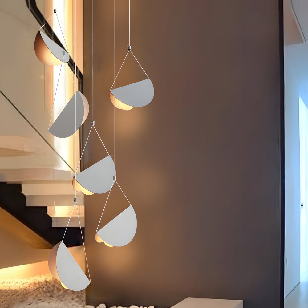 minimalist white glider pendant light available in 1 3 or 6 lights
