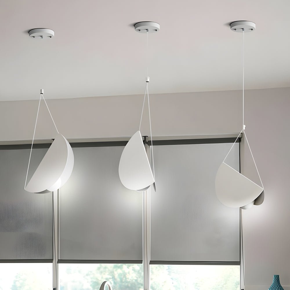 minimalist white glider pendant light available in 1 3 or 6 lights