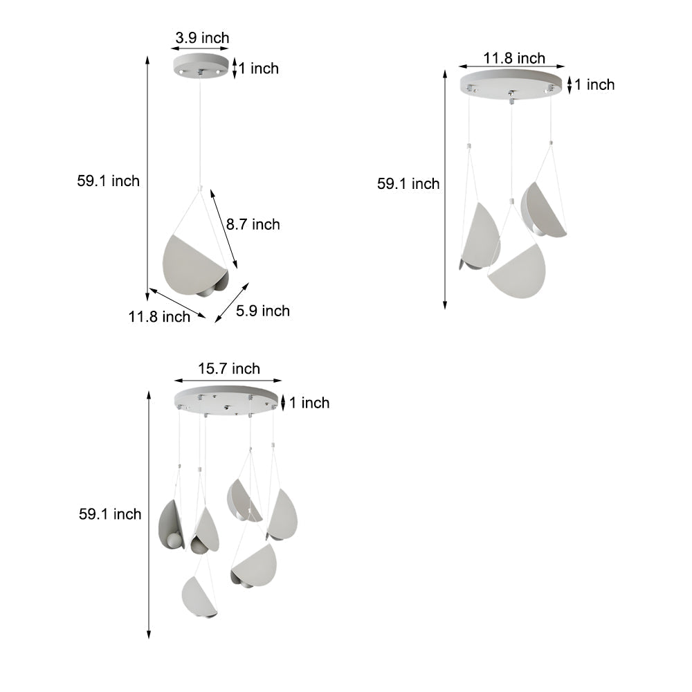 minimalist white glider pendant light available in 1 3 or 6 lights