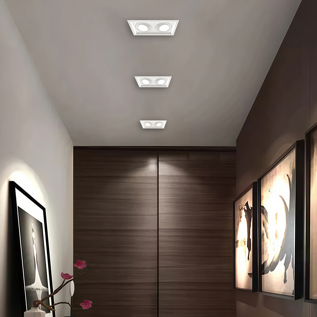 Anti-Glare LED Recessed Spotlight — Aluminum, Ra98 CRI, 24° Beam, 3000K / 4000K / 6000K, Single / Double / Triple-Head
