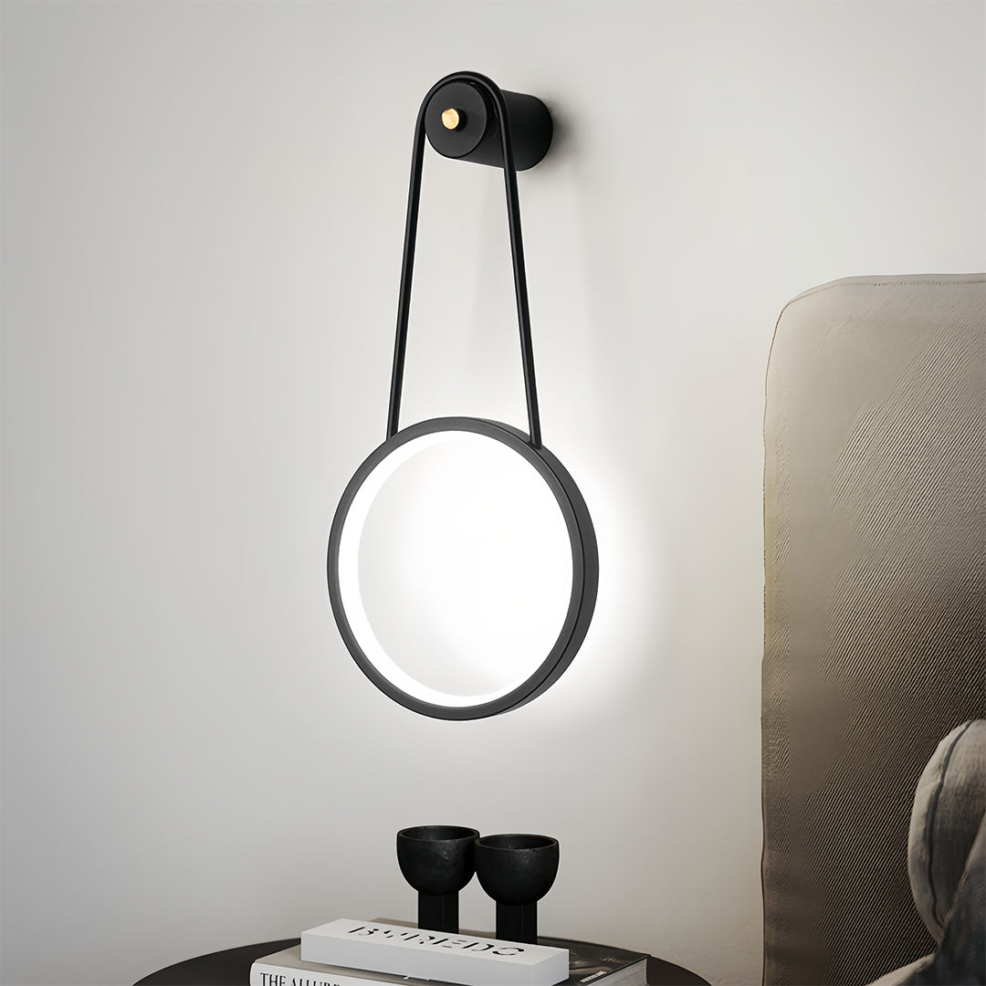 Modern Minimalist LED Wall Sconce — Iron, Silicone Shade, 16W, 3-Step Dimming (3000K/4500K/6000K), Black or Gold