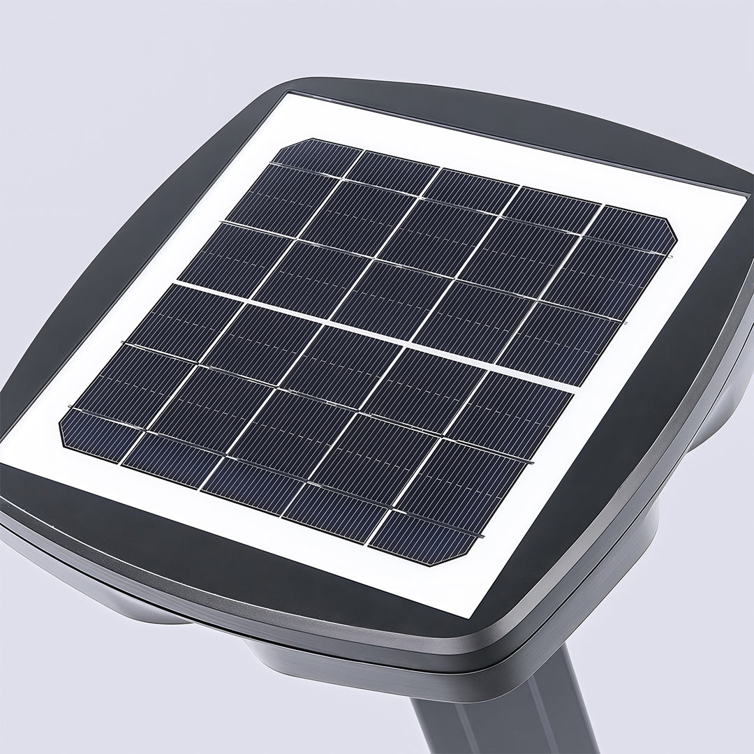 Outdoor Bollard Light — Black Aluminum, LED, Solar / Hardwired, IP65, 4 Heights, 3000K / 6000K