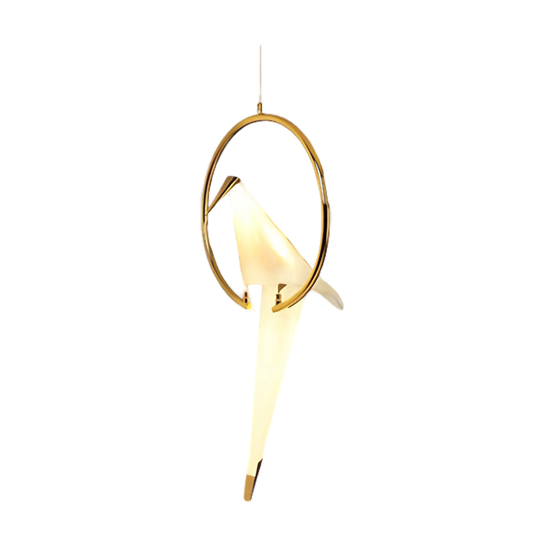 Origami Crane Wall Sconce — PP & Metal, Gold Accent, LED 6W, 3000K Warm White