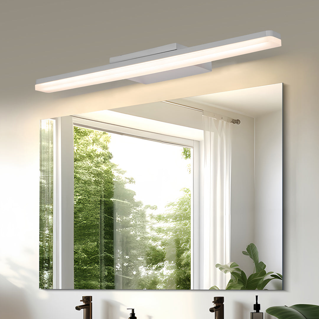 Minimalist Bathroom Vanity Light Bar — White Aluminum, 12W LED, 4200K Neutral Light