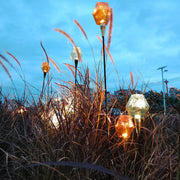 Diamond-Cut Glass Sphere Path Light — Aluminum, 2W LED, IP65, Adjustable Height, DC24V Hardwired
