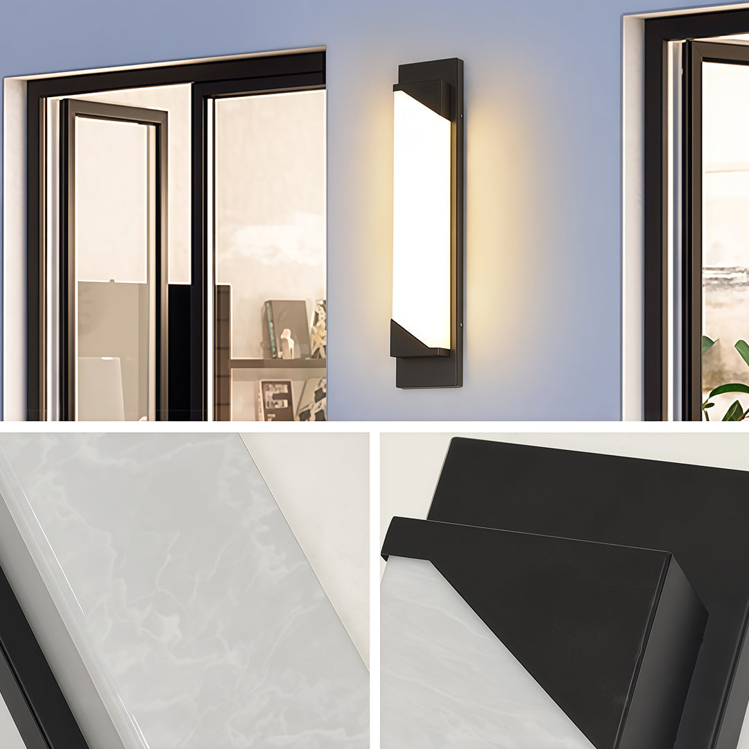 Modern Minimalist Linear Outdoor Wall Light — Stainless Steel, PMMA Shade, Integrated LED, IP54, 6 Size Options