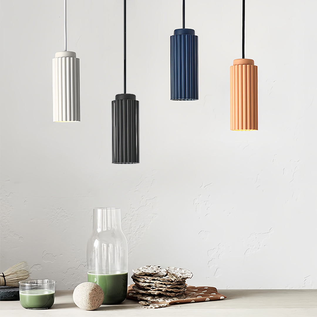 Minimalist Cylinder Mini Pendant — Iron, GU10 5W, Three-Color Temperature, 2m Adjustable Cord