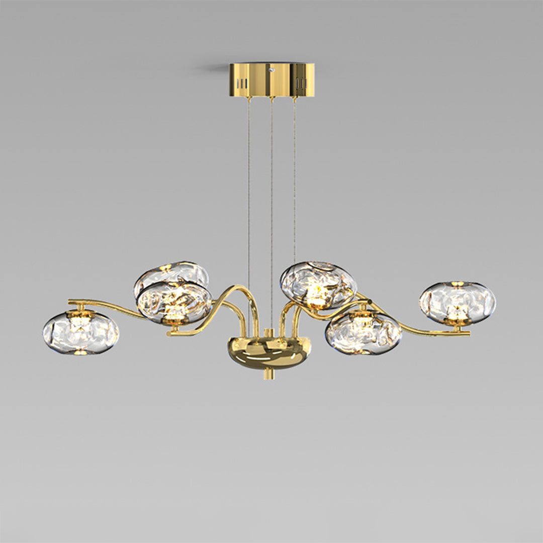 Magic Bean Modern LED Chandelier — Nanoclear Glass, 9- or 16-Light, Three-Color Dimming, Ra≥97 Full Spectrum, Black or Copper