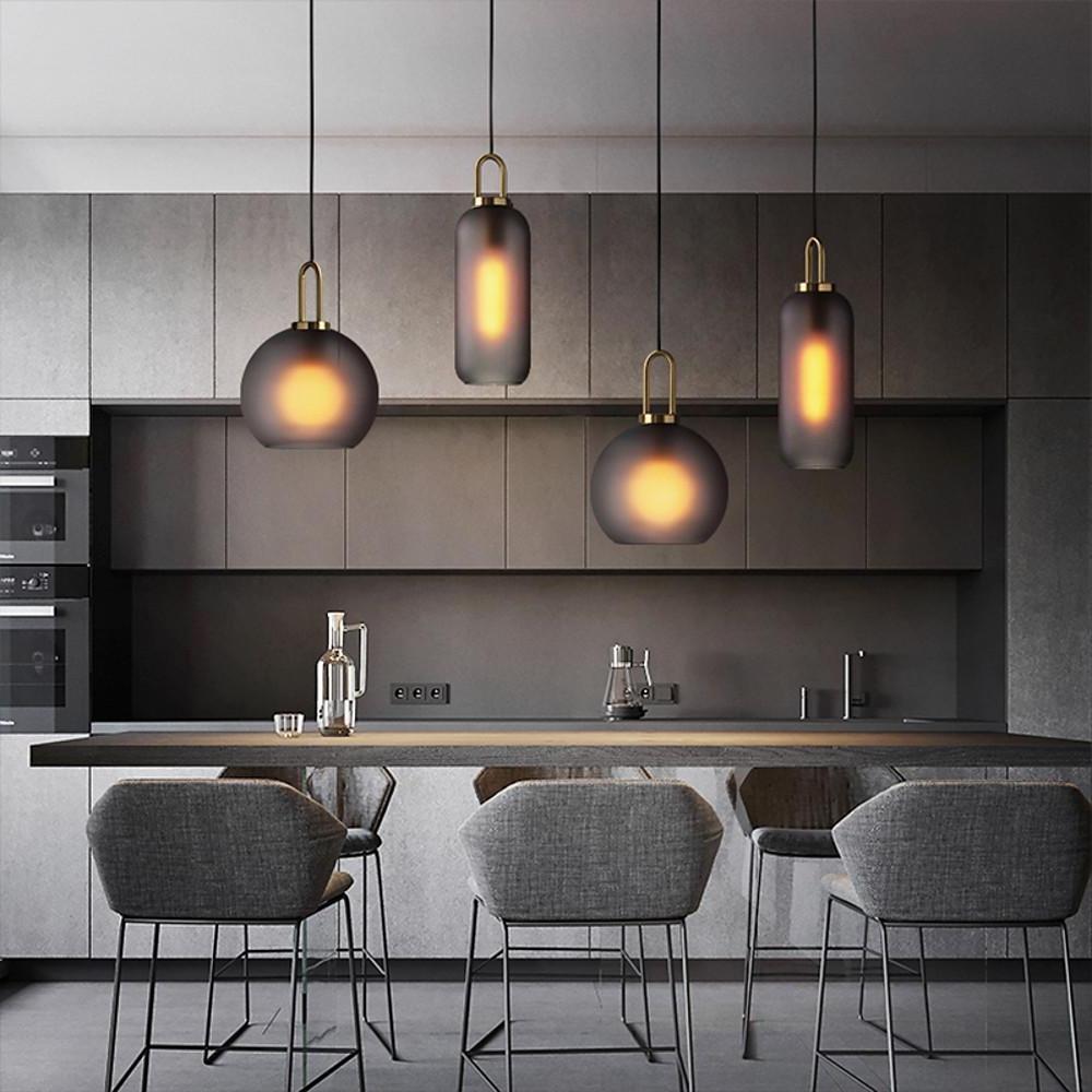Industrial Semi-Globe Mini Pendant — Electroplated Metal, Frosted or Transparent Glass, E26/E27, 59" Adjustable Cord
