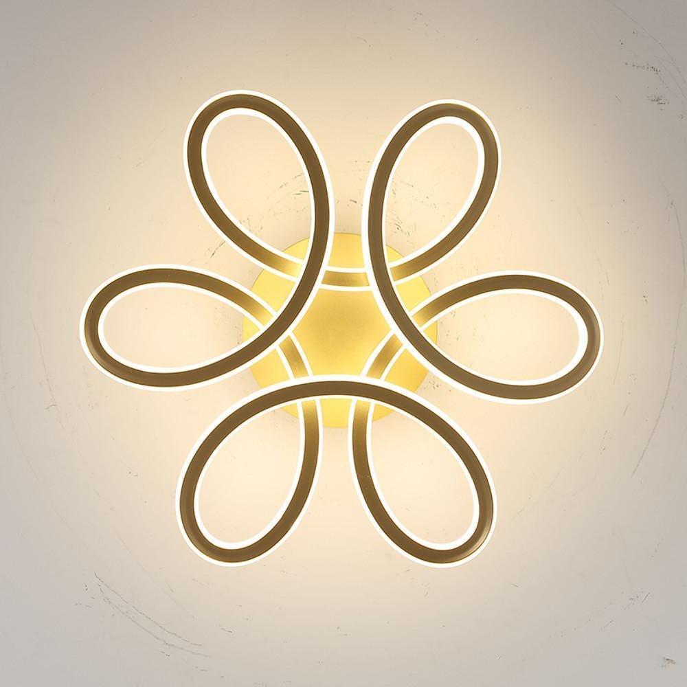 Swirl Flower Flush-Mount Ceiling Light — Aluminum, LED Dimmable, 3-Step Dimming, Remote Control, 22"
