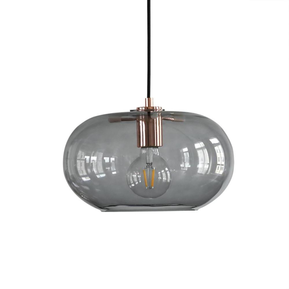 Art Deco Electroplated Glass Mini Pendant — E26/E27, 12" Diameter, 39" Adjustable Cord