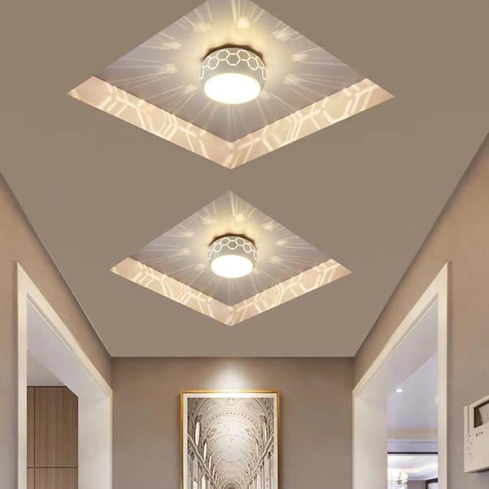 Globe Drum Flush-Mount Ceiling Light — Metal and Acrylic, LED, 5W, Warm White / White / RGB, Modern Lantern Design