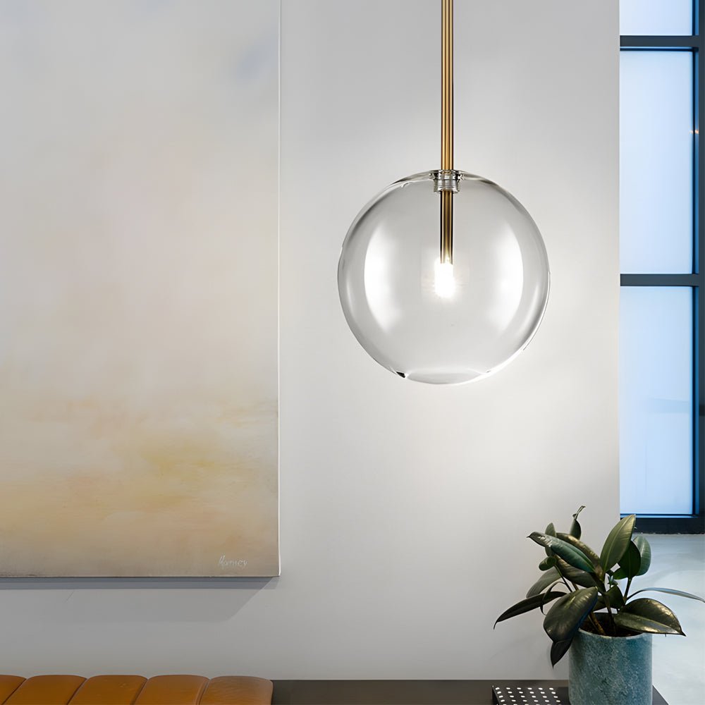 modern 1 light clear glass globe pendant light stylish hanging fixture