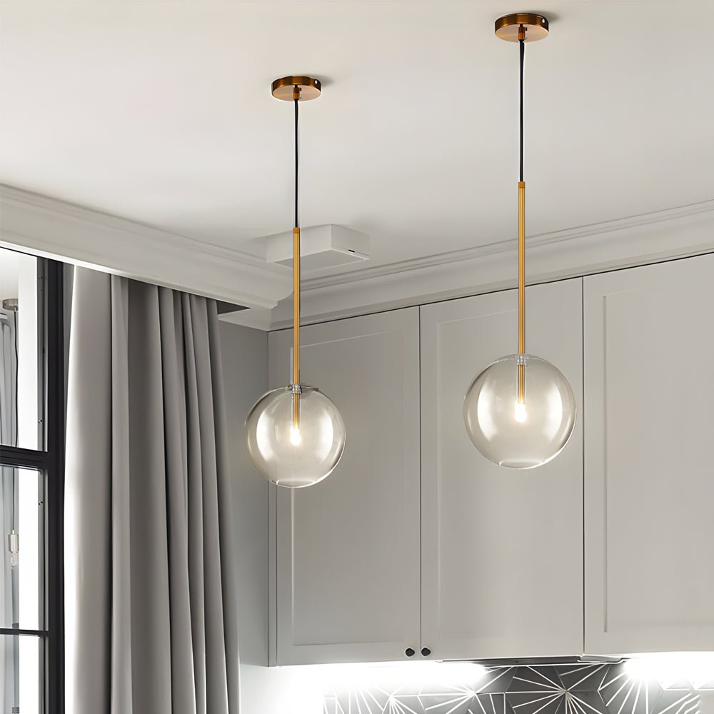 modern 1 light clear glass globe pendant light stylish hanging fixture