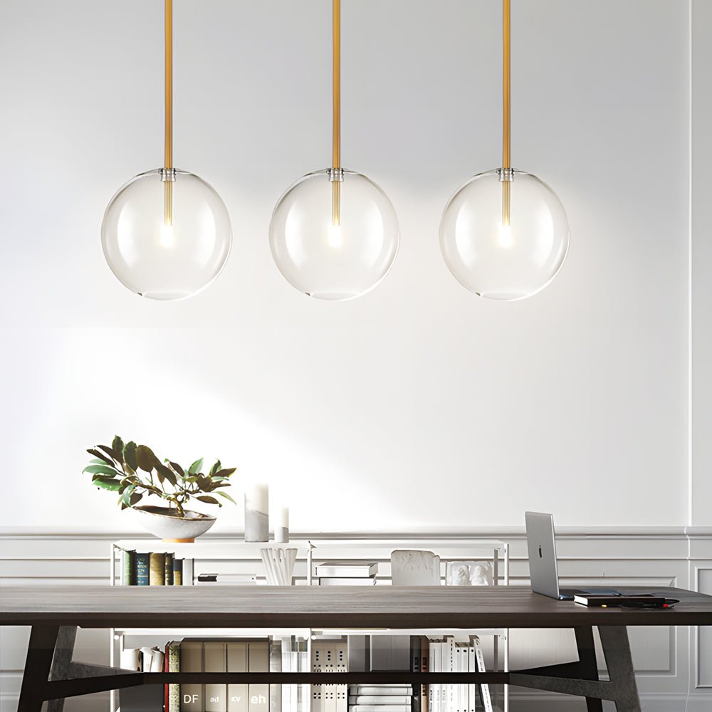 modern 1 light clear glass globe pendant light stylish hanging fixture