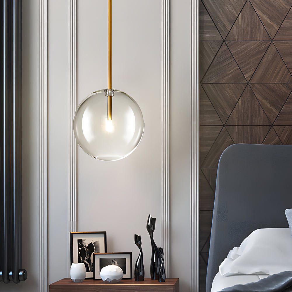 modern 1 light clear glass globe pendant light stylish hanging fixture