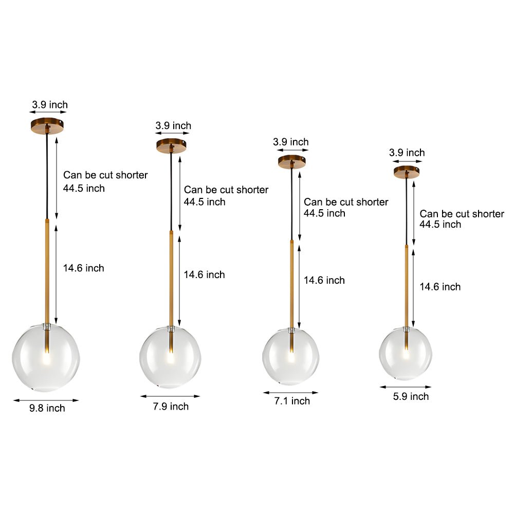 modern 1 light clear glass globe pendant light stylish hanging fixture