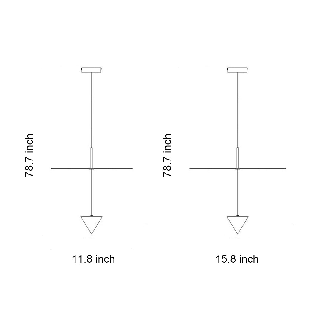 Minimalist Linear Cone Pendant — Aluminum, 1-Light LED, 5W, 30cm & 40cm, 3-Color Temperatures