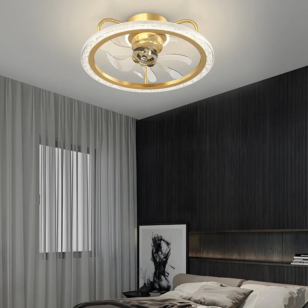 Modern 360° Shake Head Ceiling Fan with Light - Creative Design and 3-Step Dimming Luxe