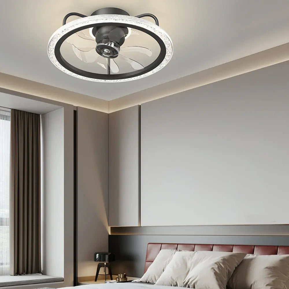 Modern 360° Shake Head Ceiling Fan with Light - Creative Design and 3-Step Dimming Luxe
