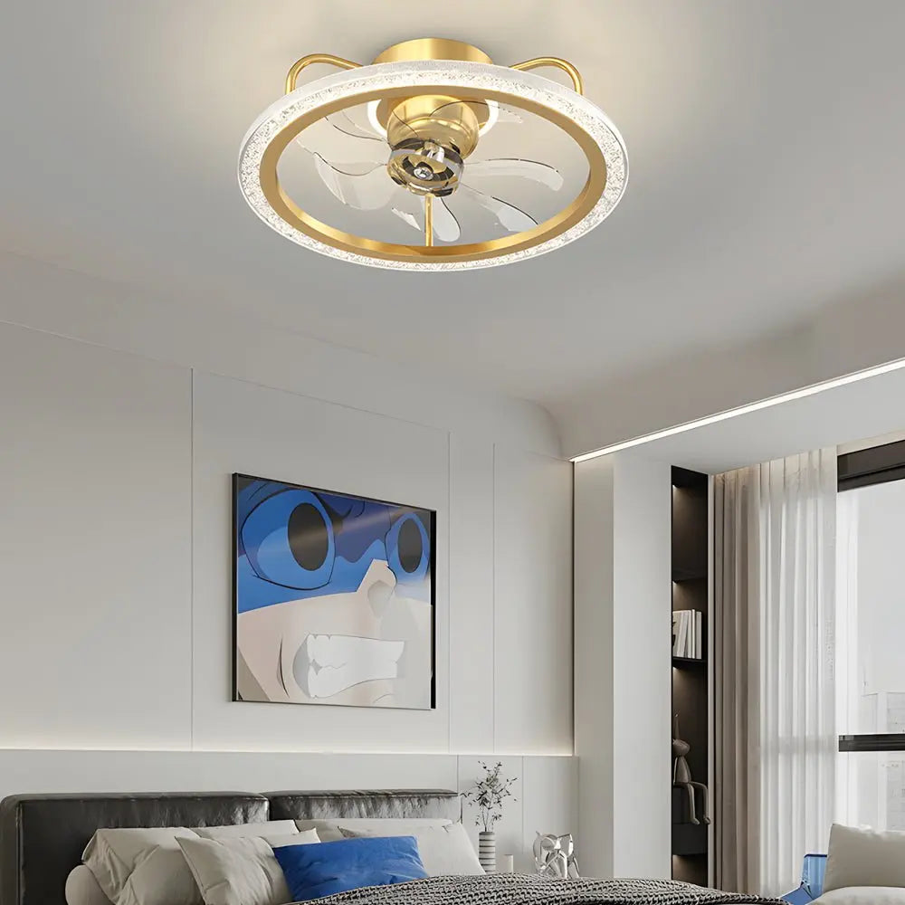 Modern 360° Shake Head Ceiling Fan with Light - Creative Design and 3-Step Dimming Luxe