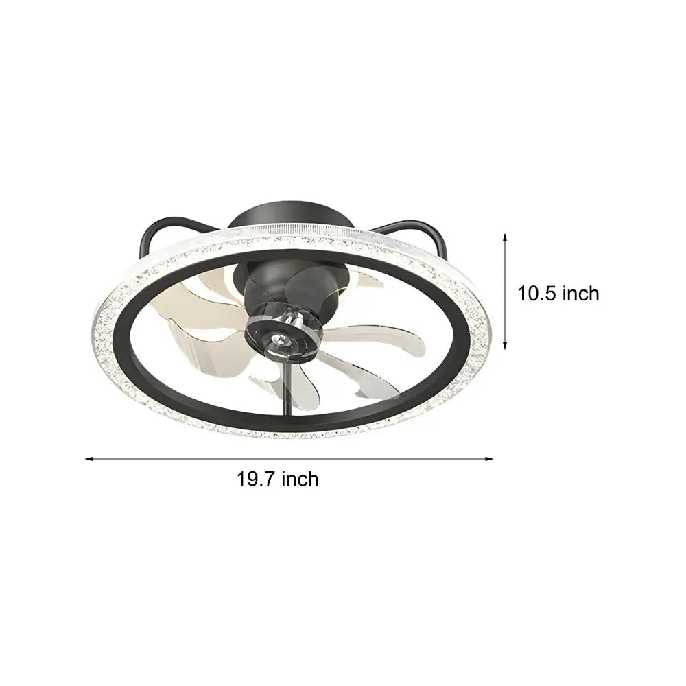 Modern 360° Shake Head Ceiling Fan with Light - Creative Design and 3-Step Dimming Luxe