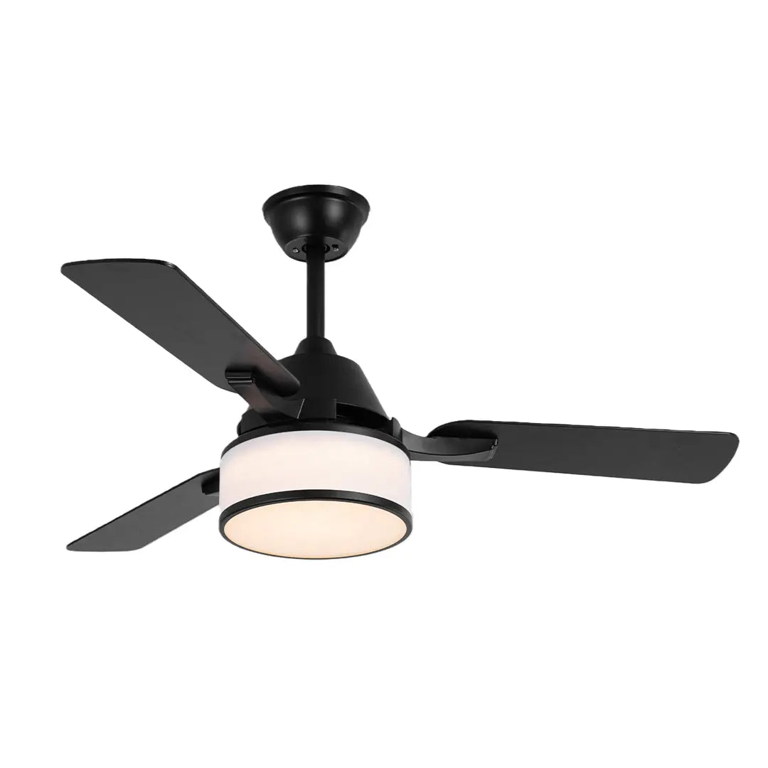 European Retro Ceiling Fan Lamp with Fabric Shade and Lights Luxe