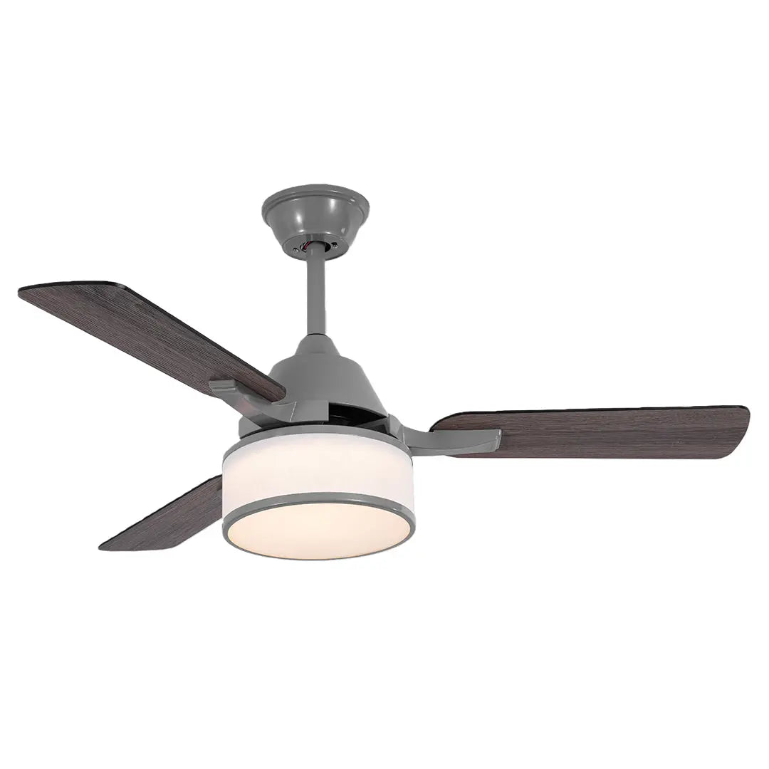 European Retro Ceiling Fan Lamp with Fabric Shade and Lights Luxe