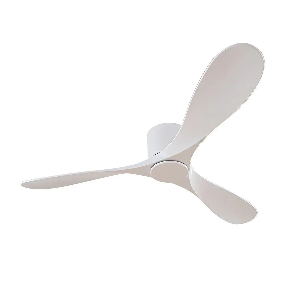 Contemporary 52-Inch Low Profile Indoor Ceiling Fan with 3 Blades - White Luxe