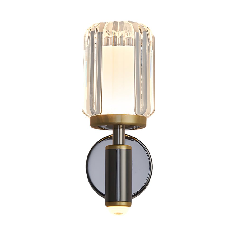 modern aluminum sconce with clear acrylic arm for living room wall lighting