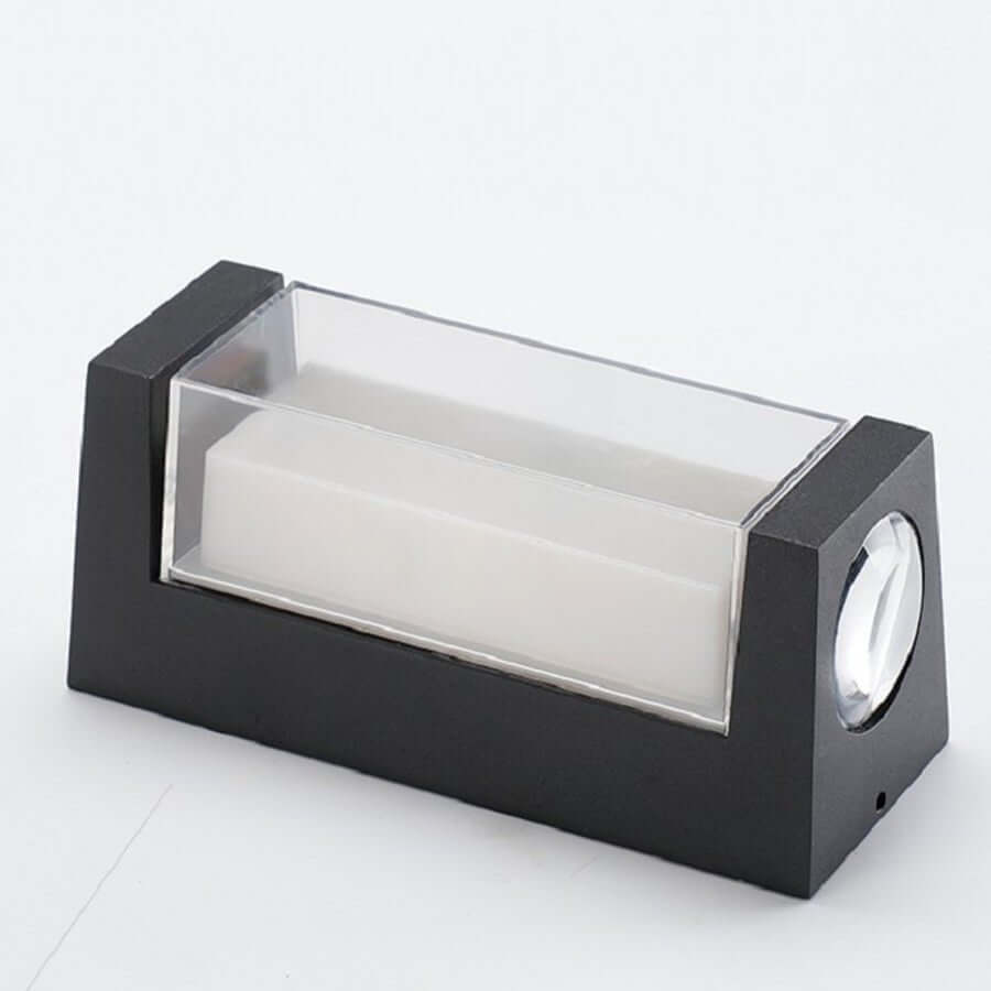 modern arc and rectangular designs sleek dual directional outdoor wall light