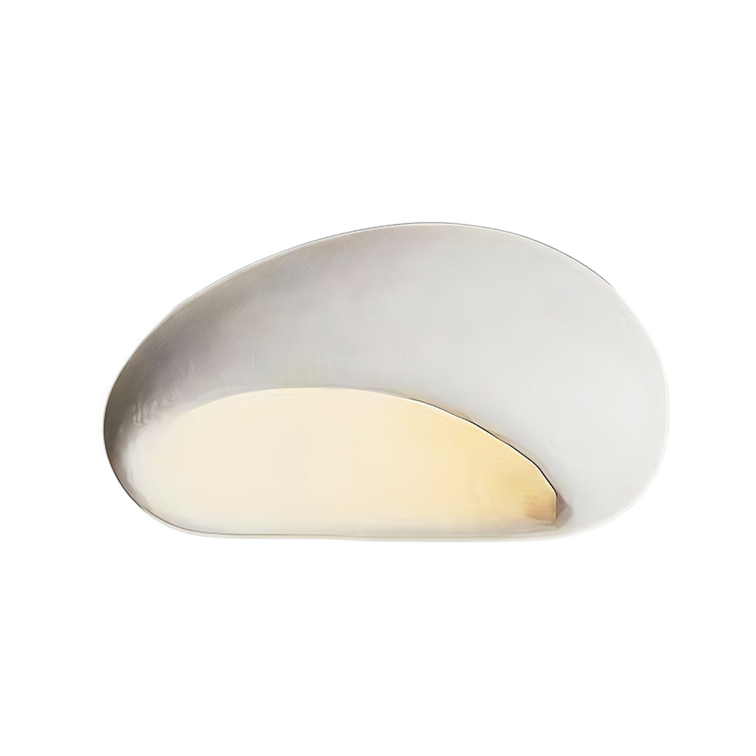 Art Deco Wabi-Sabi Flush Mount / Pendant — White Metal, PS Diffuser, 12W Dimmable, Remote Control