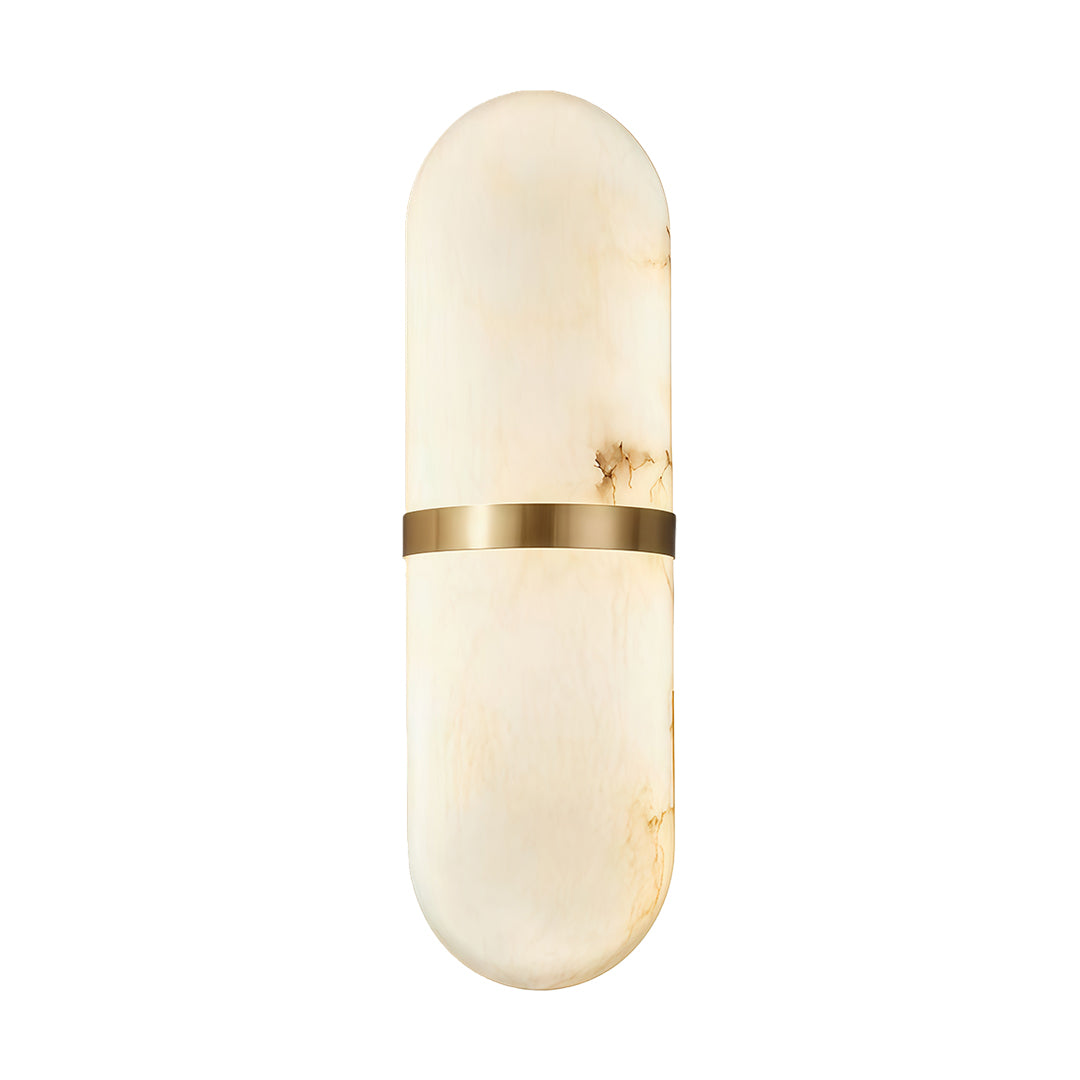Retro Japanese Marble Wall Sconce — Copper and Iron, 6.5W LED, White Marble Shade